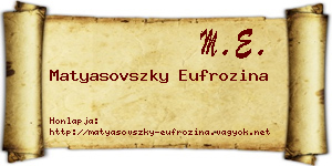 Matyasovszky Eufrozina névjegykártya